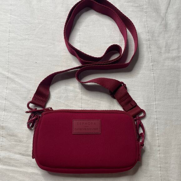 Dagne Dover x Sephora Burgundy Red Neoprene Mini Crossbody Bag - Picture 1 of 6